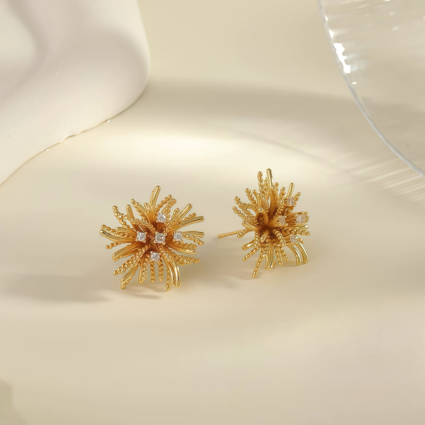 Firework Bloom Earrings – Gold & Silver