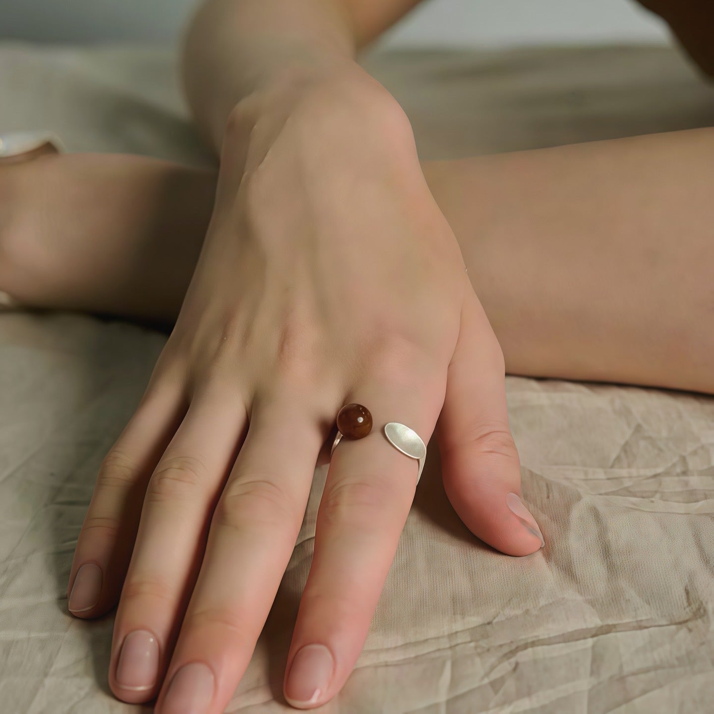 Dawn & Ember Set — Silver Bangle and Ring