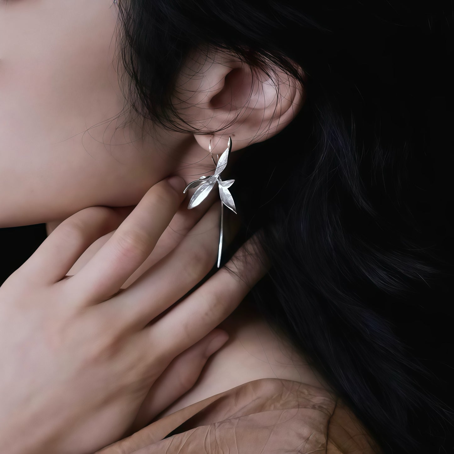 Four-Season Orchid Drop Earrings