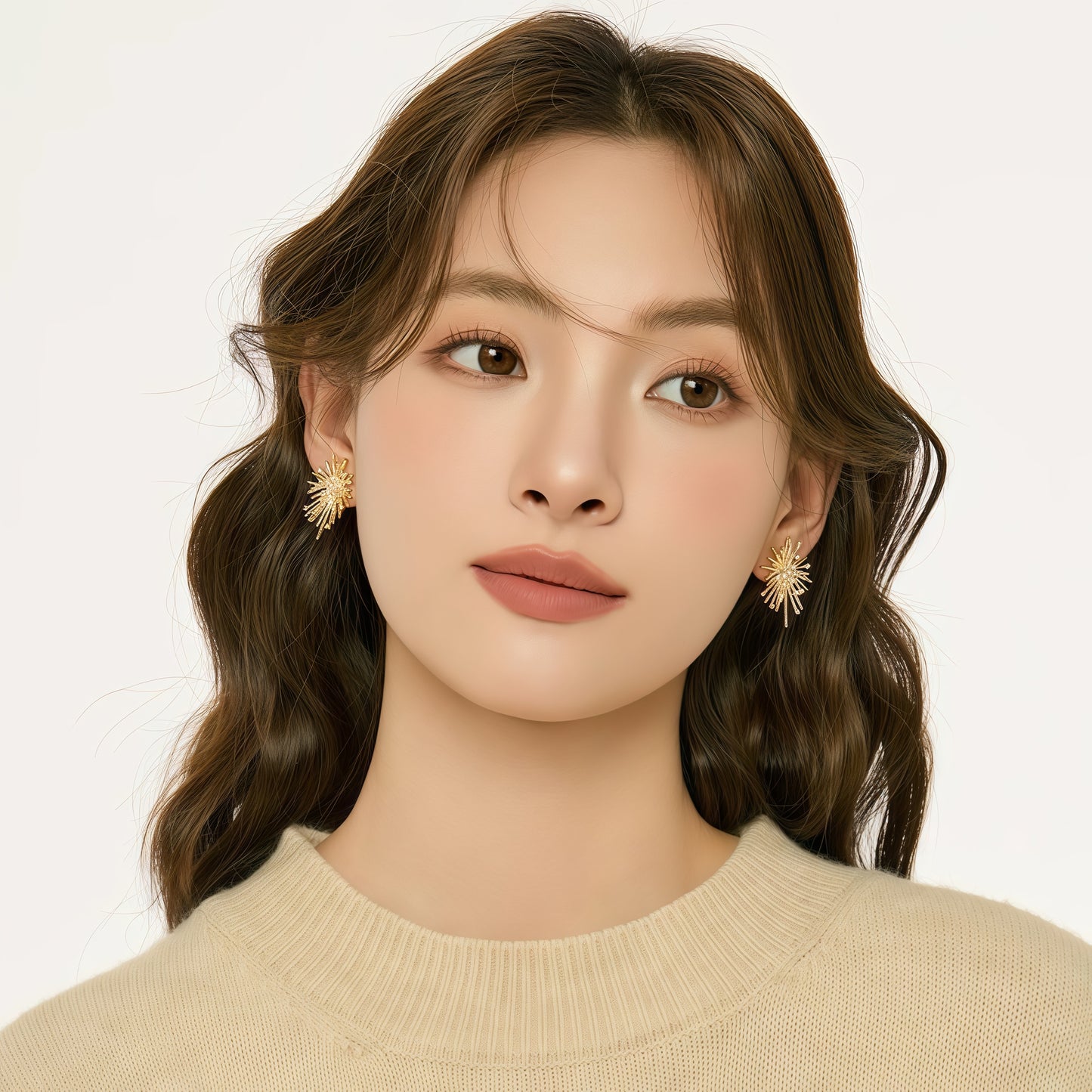 Radiant Firework Earrings — Golden Light in Motion