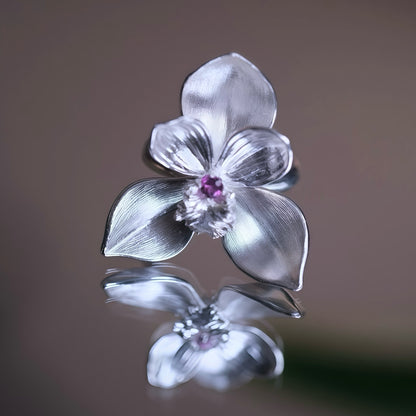 Orchid Bloom Silver Ring