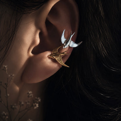 Soaring Swallow Ear Cuffs