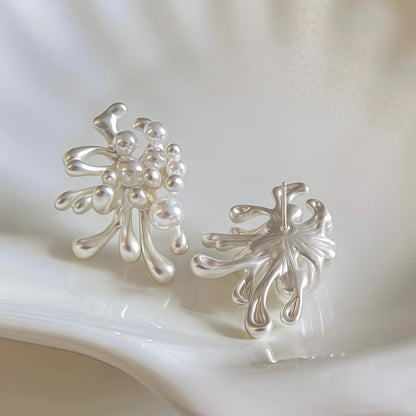 Pearl Cascade Sculpture Earrings