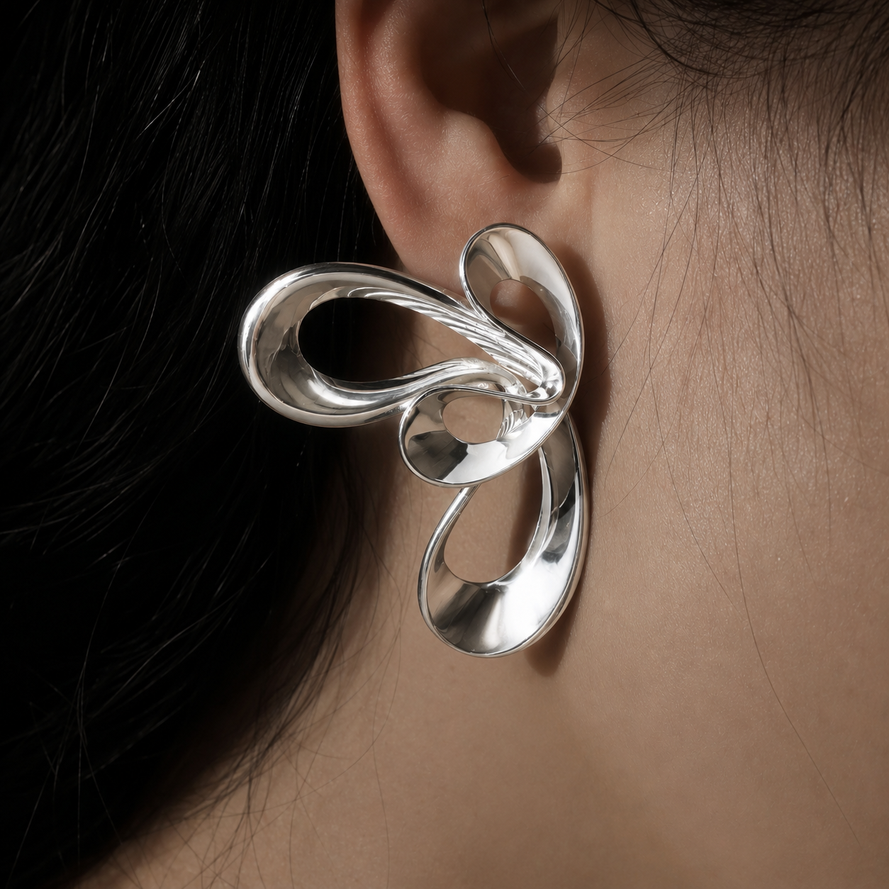 Cloudflow Silver Earrings