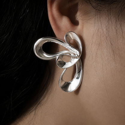 Cloudflow Silver Earrings