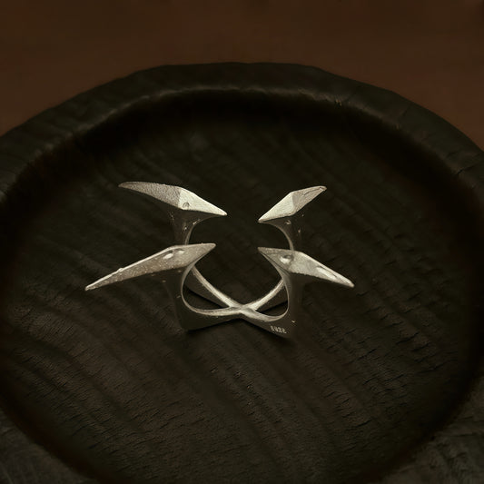 Obsidian Instinct Sculptural Ring