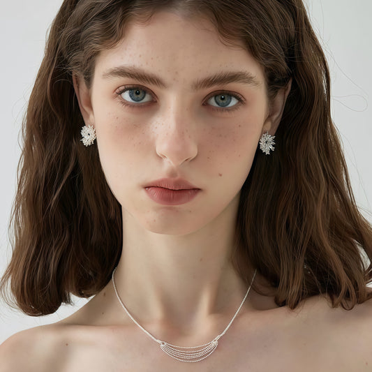 Snowflake Pearl Earrings