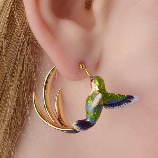 Hummingbird Whisper Earrings – A Dance of Light and Freedom