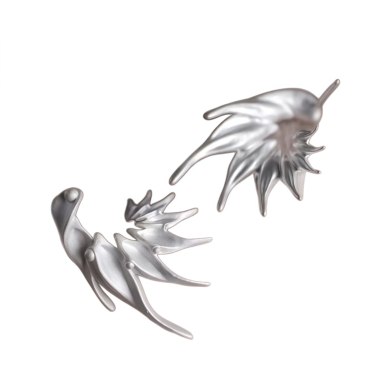 Wings of Light Earrings – Sculptural Silver Flow