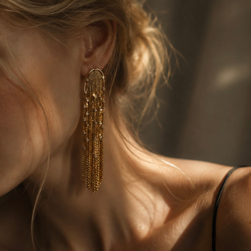 Golden Cascade Earrings