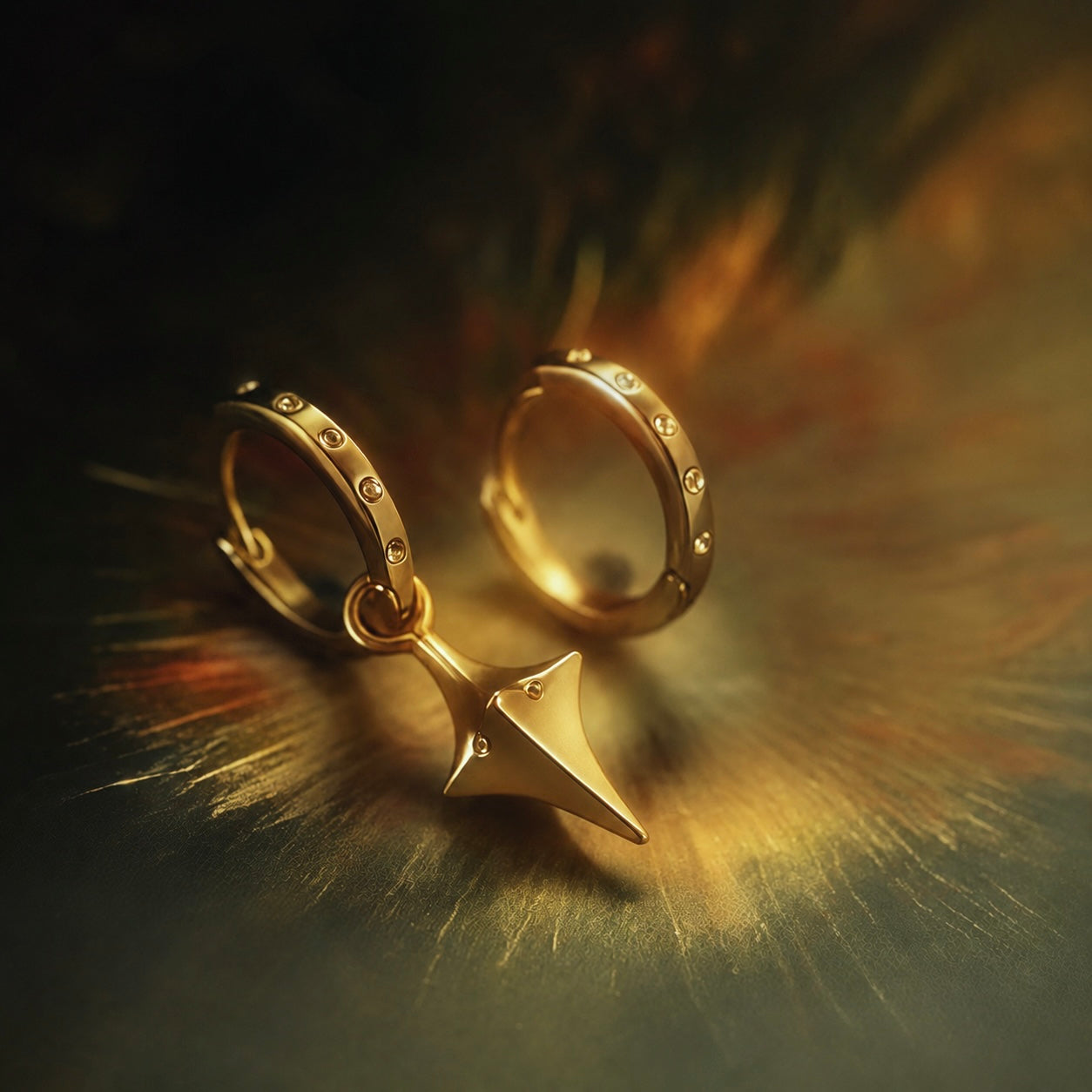 Celestial Drop Hoop Earrings (2-in-1 Style)