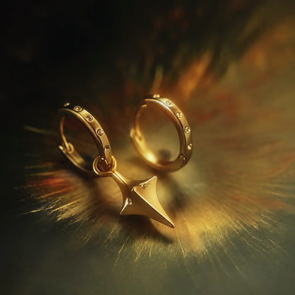Celestial Drop Hoop Earrings (2-in-1 Style)