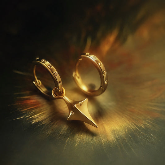 Celestial Drop Hoop Earrings (2-in-1 Style)