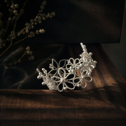 Floral Lace Silver Ring