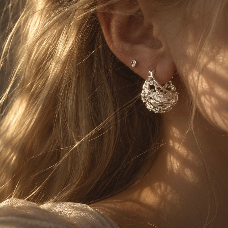 Whispering Vines Hoop Earrings