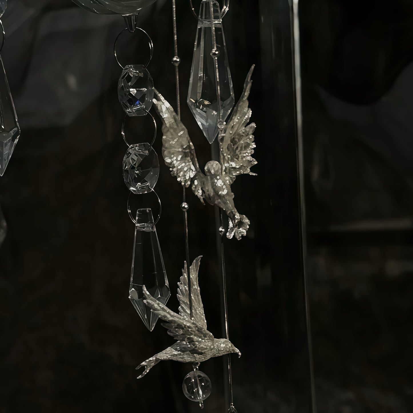 “Flight of Souls” – Sterling Silver Long Bird Earrings