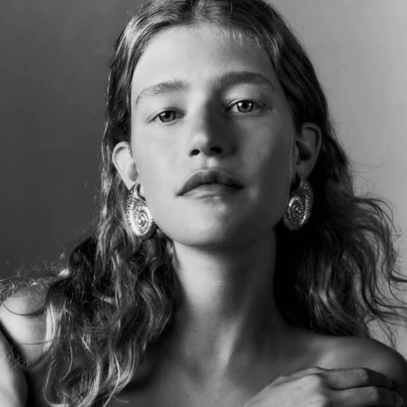 Golden Spiral Shell Earrings