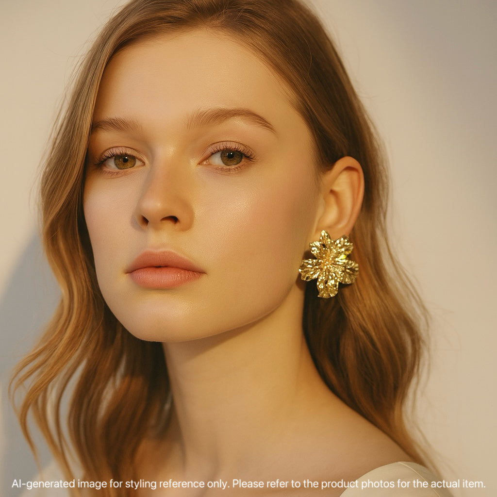 Golden Bloom Statement Earrings