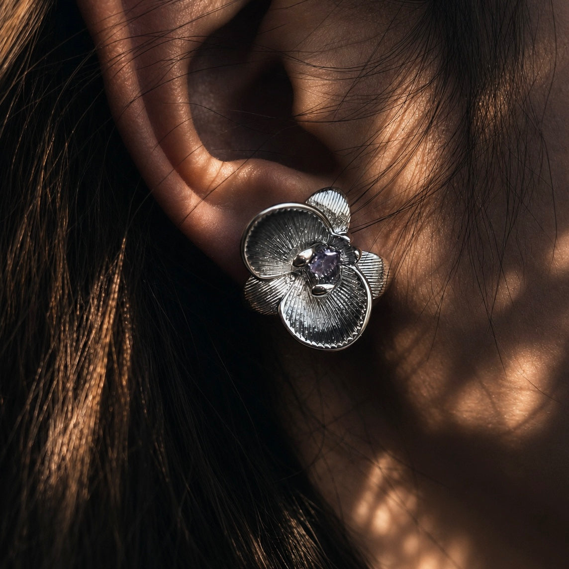 Orchid Whisper Stud Earrings