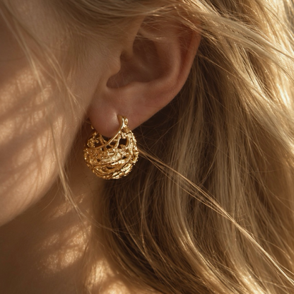 Whispering Vines Hoop Earrings