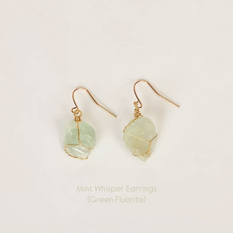 Raw Crystal Drop Earrings — Handmade Natural Stone Jewelry