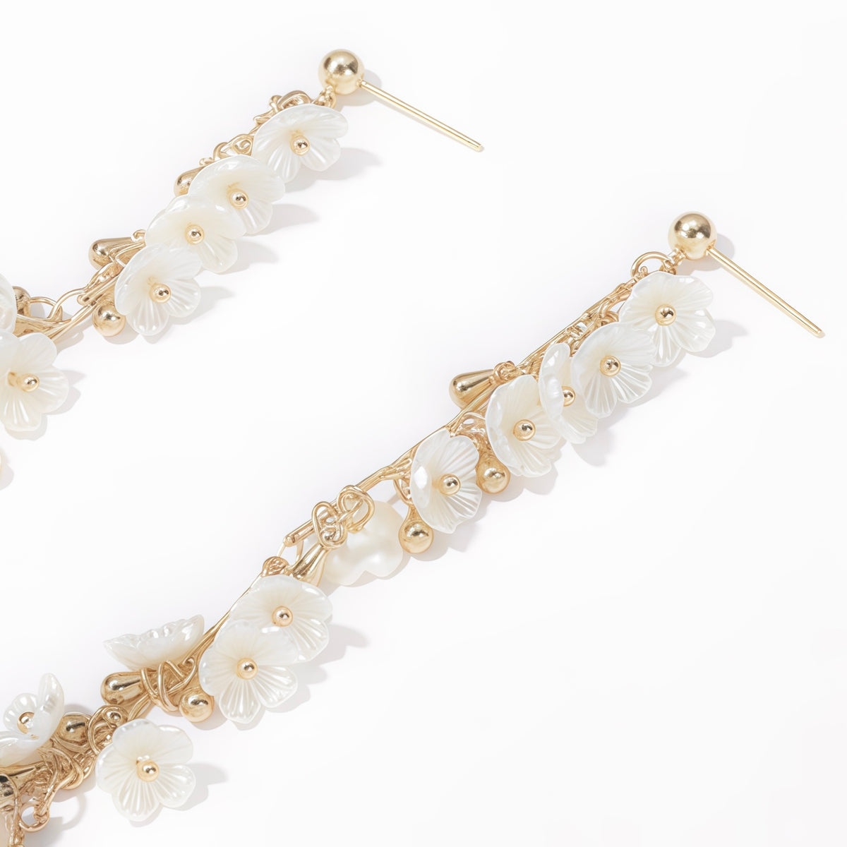 Cherry Blossom Rain Earrings – Convertible Floral Hoops (2-in-1 Style)