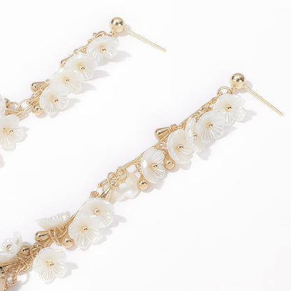Cherry Blossom Rain Earrings – Convertible Floral Hoops (2-in-1 Style)