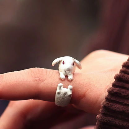 Bunny Embrace Ring — A Tiny Companion Wrapped Around Your Finger