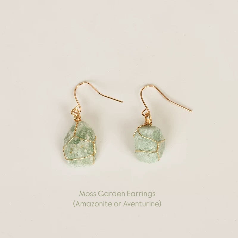 Raw Crystal Drop Earrings — Handmade Natural Stone Jewelry