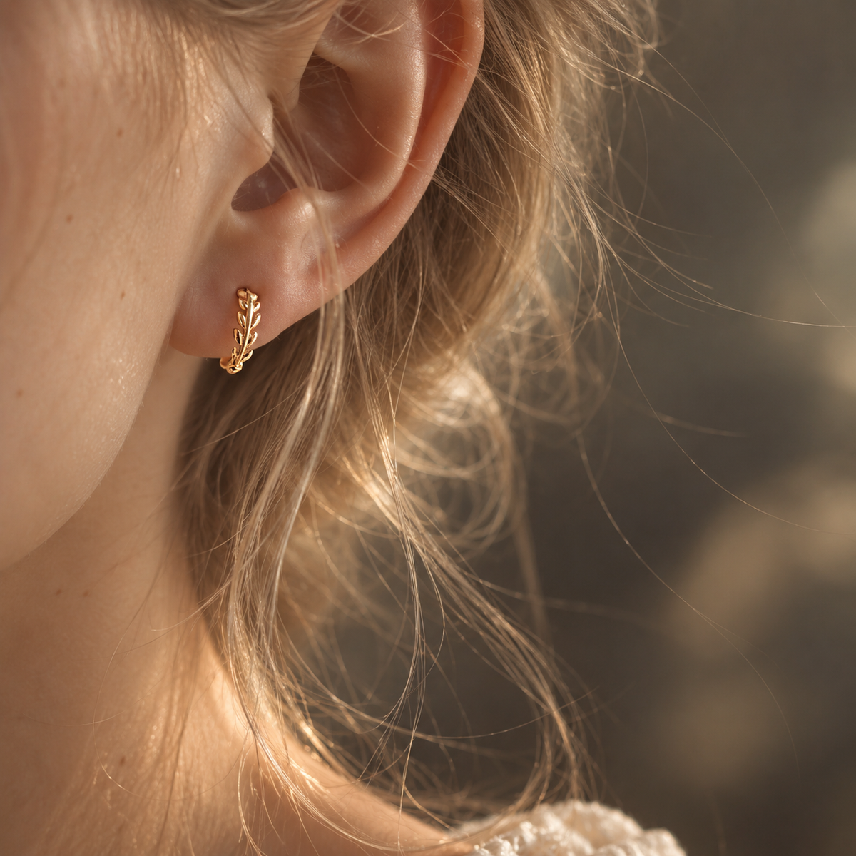 Olive Whisper Hoops