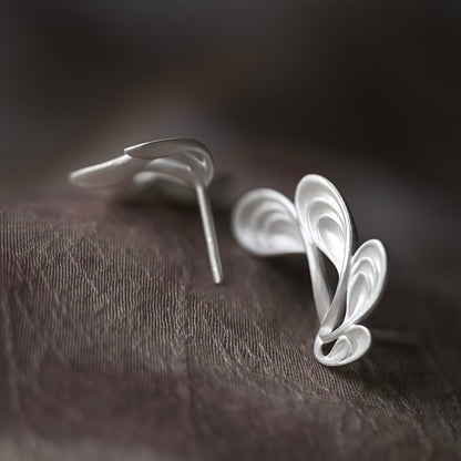 Lunar Flow Sculptural Silver Earrings