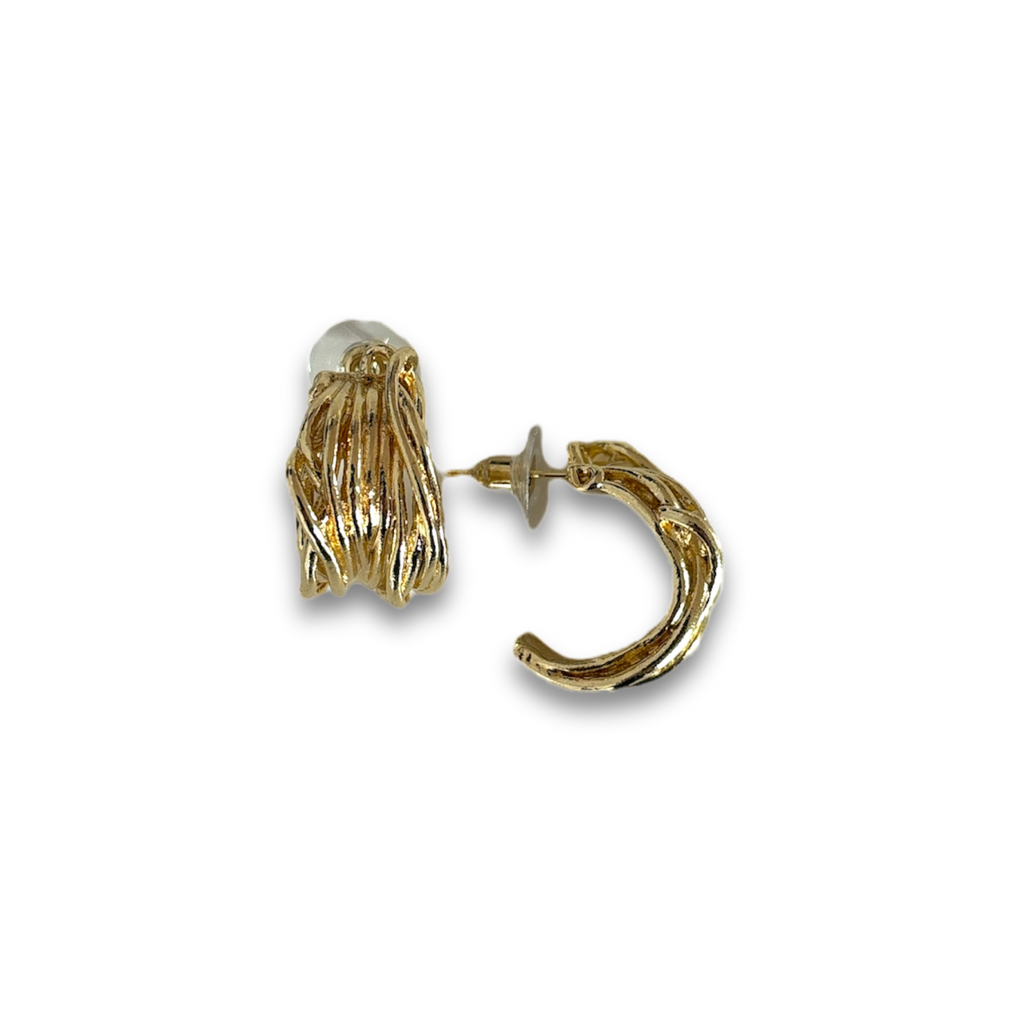 Gyldne Stumps Øreringe – Organisk tekstur møder skulpturel elegance