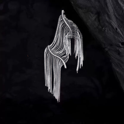 Silver Flow Cascade Earrings