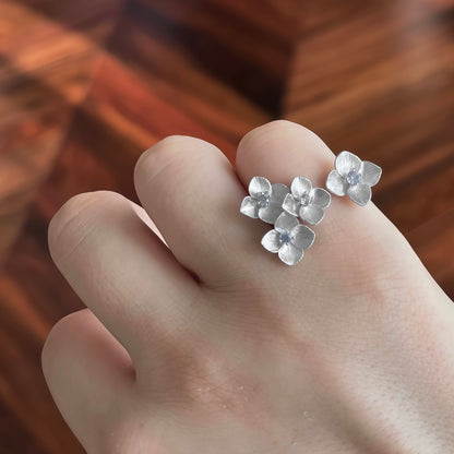 Blue Blossom Trio Ring