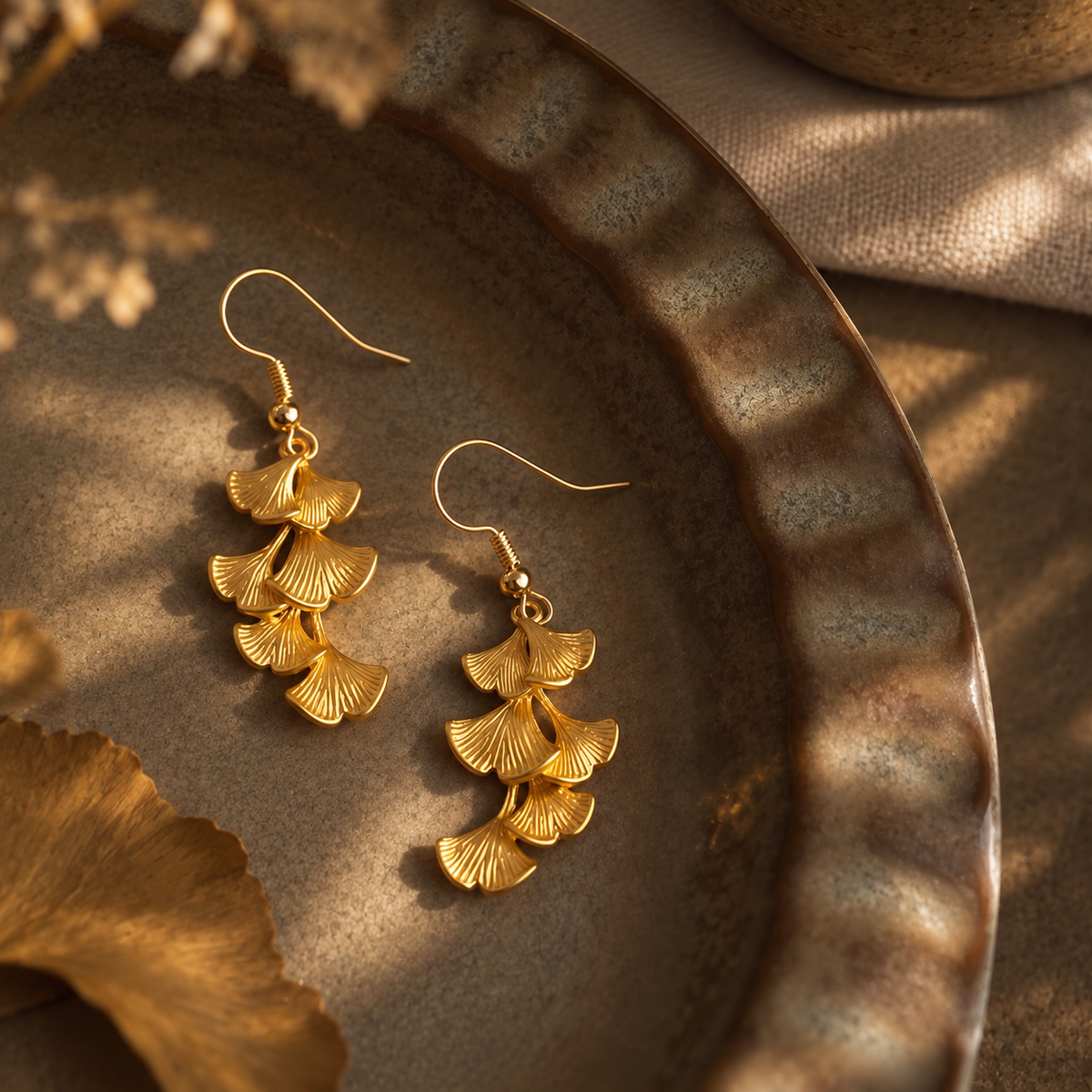 Ginkgo Cascade Earrings