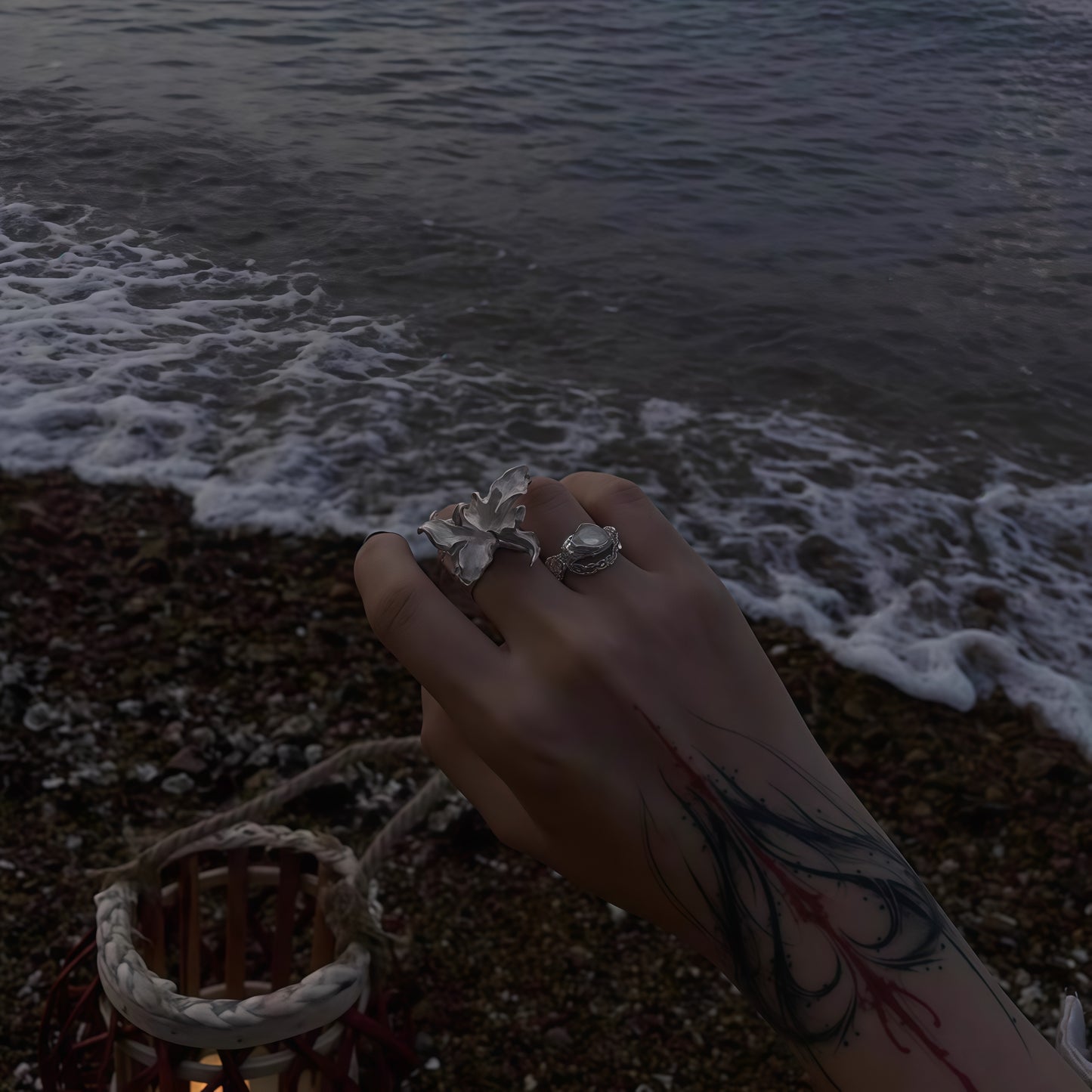 Iris Whisper Silver Ring – Handcrafted Statement Flower Ring