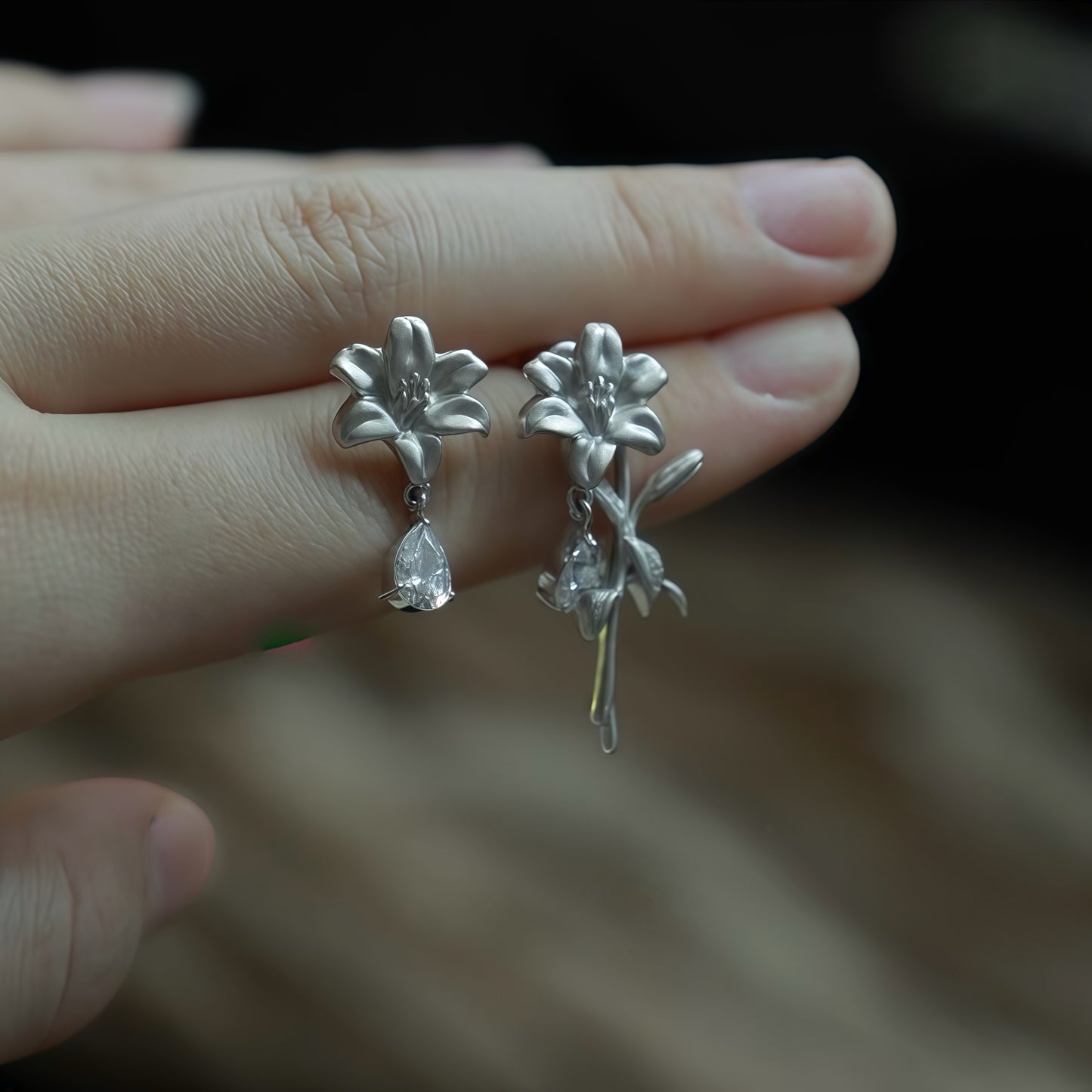 Lily Drift Earrings (2-in-1 Style)
