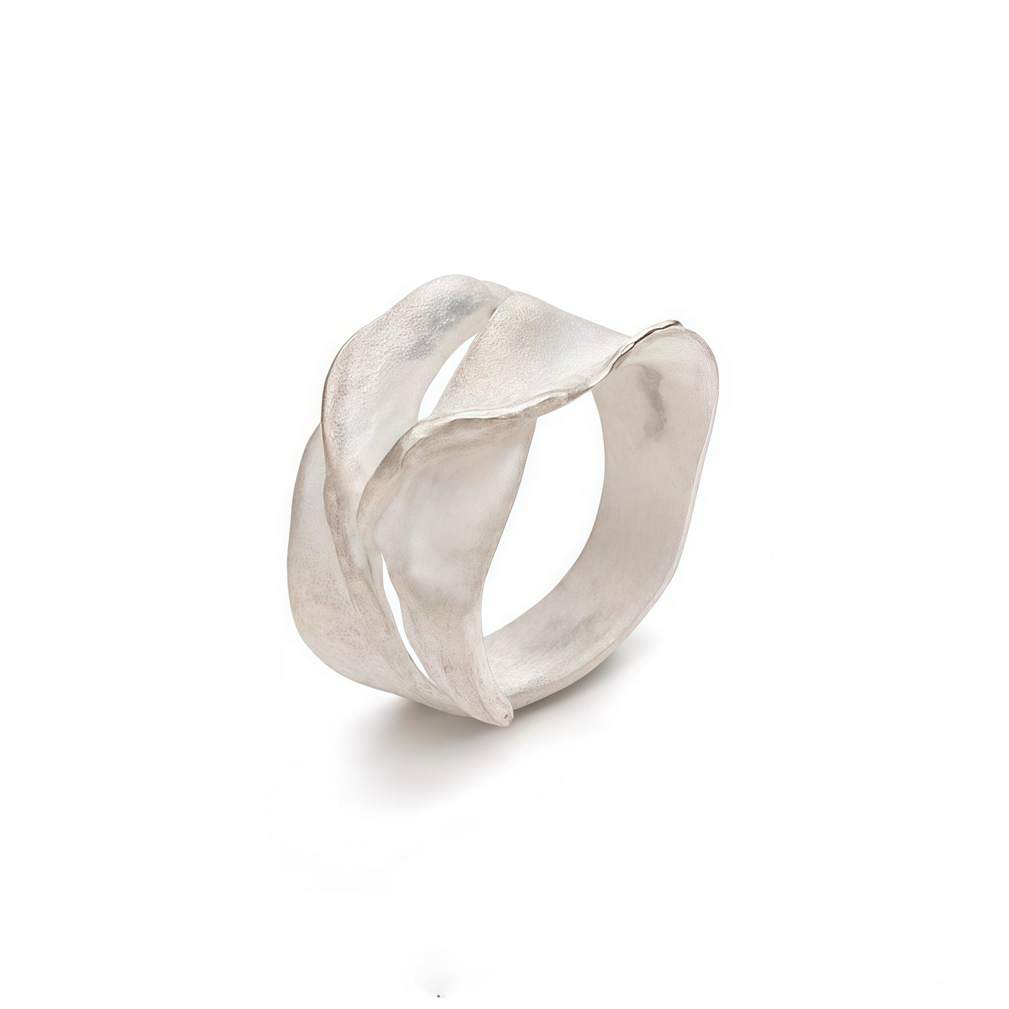Sculpted Wave Ring – Sterling Silver Statement Jewelry
