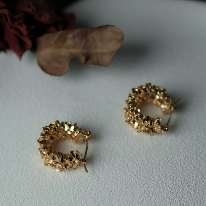 Gilded Bloom Hoops