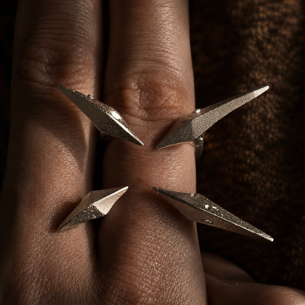 Obsidian Instinct Sculptural Ring