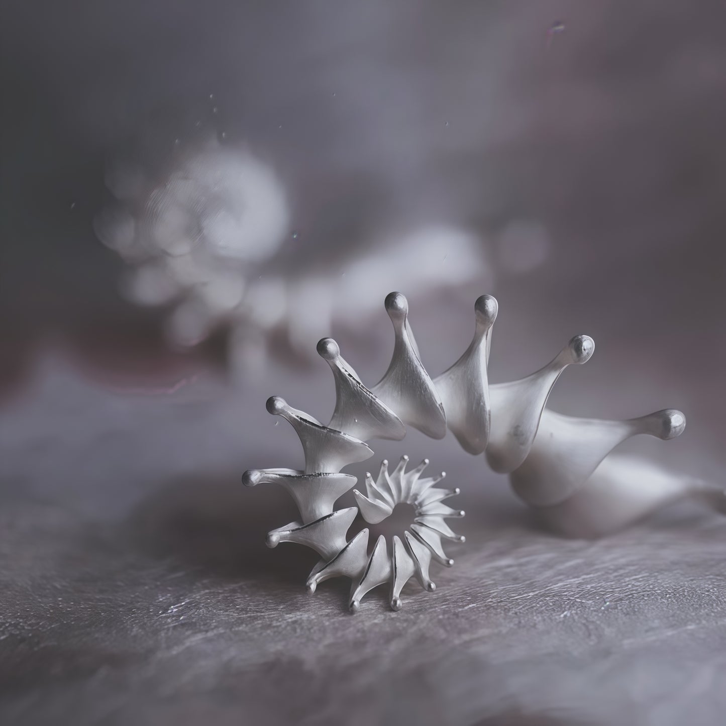 Ocean Spiral Crown Earrings – Modern Sculptural Statement Jewelry