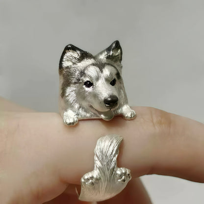 Husky Hugging Ring