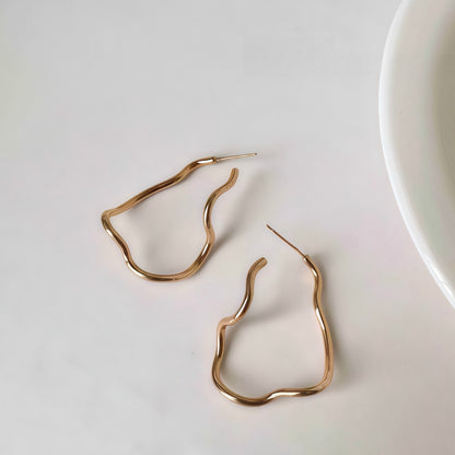 Sculptural Gold Hoop Earrings