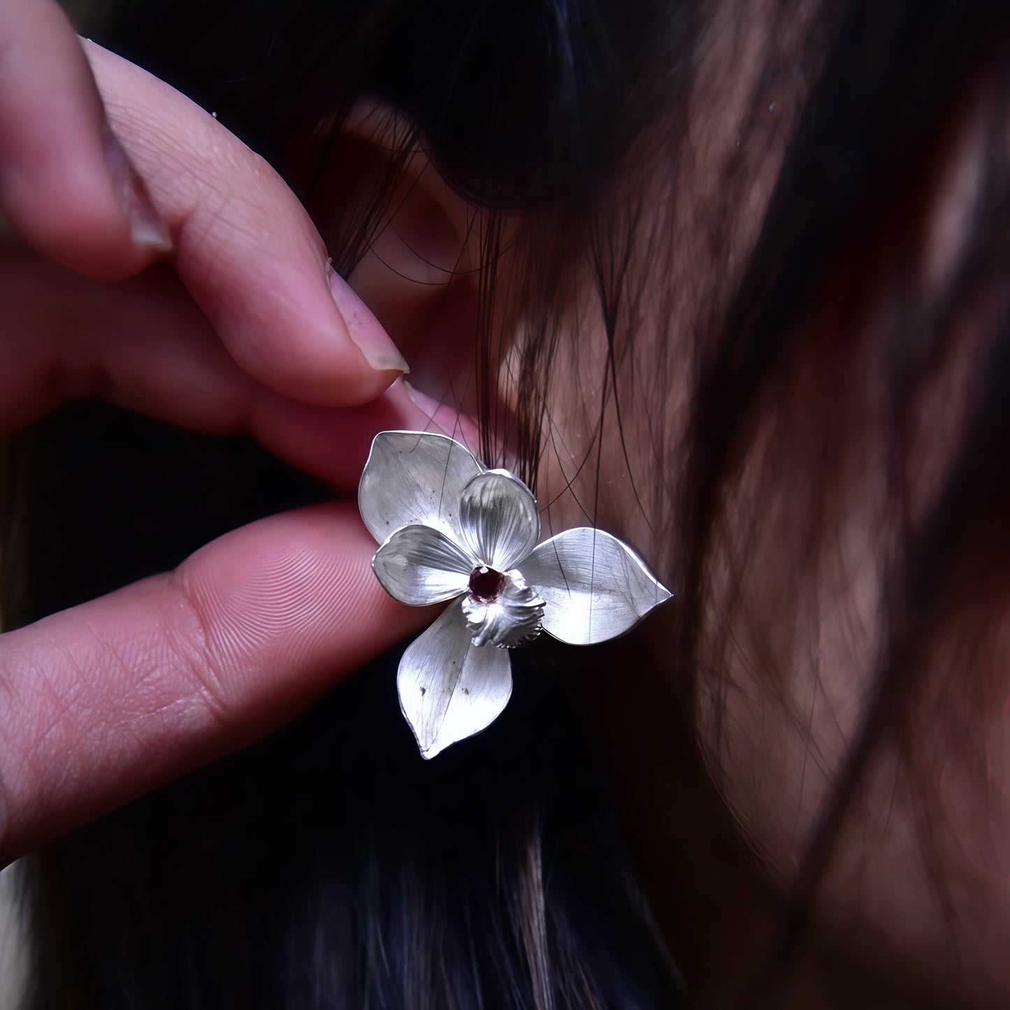 Orchid Bloom Silver Ring