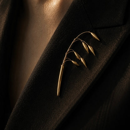 Golden Oat Whisper Brooch