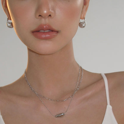 Silver Mini Bag Hoops
