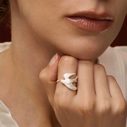 Soaring Dove Pearl Ring
