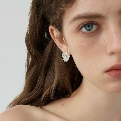 Snowflake Pearl Earrings
