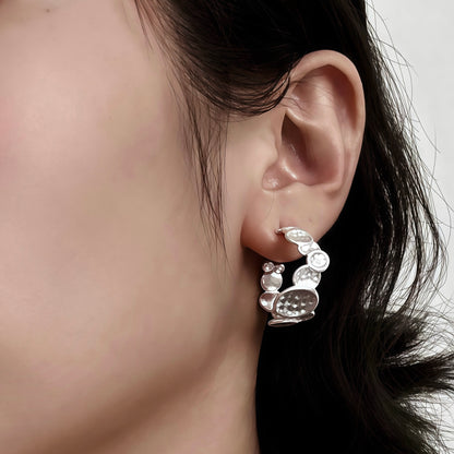 Ripple Moonlight Hoop Earrings
