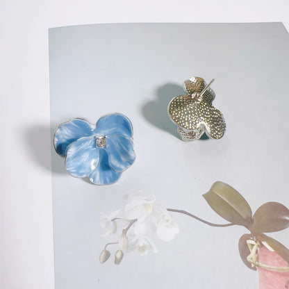 Orchid Bloom Hand-Painted Earrings